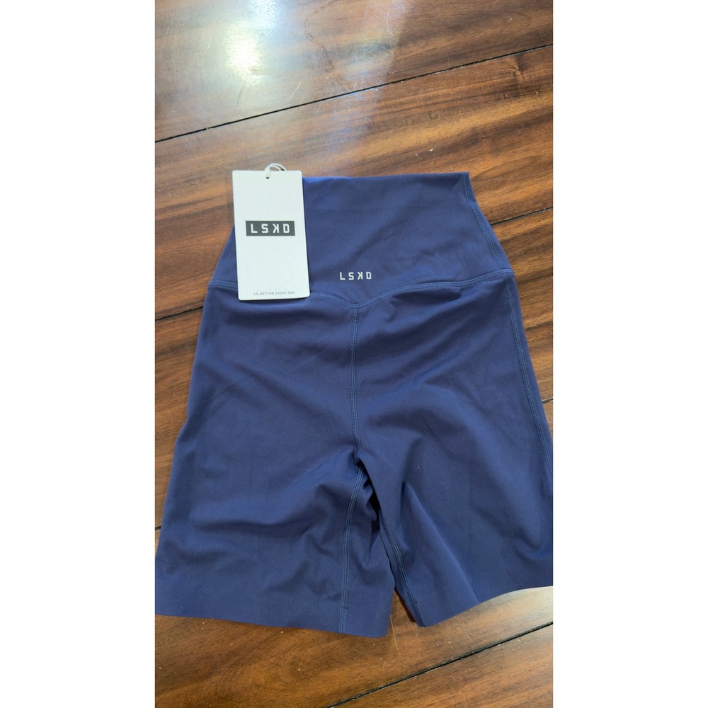 LSKD Elixir Mid Short Tight Future Navy XS High Waist Biker Shorts NEW NWT - Picture 9 of 16